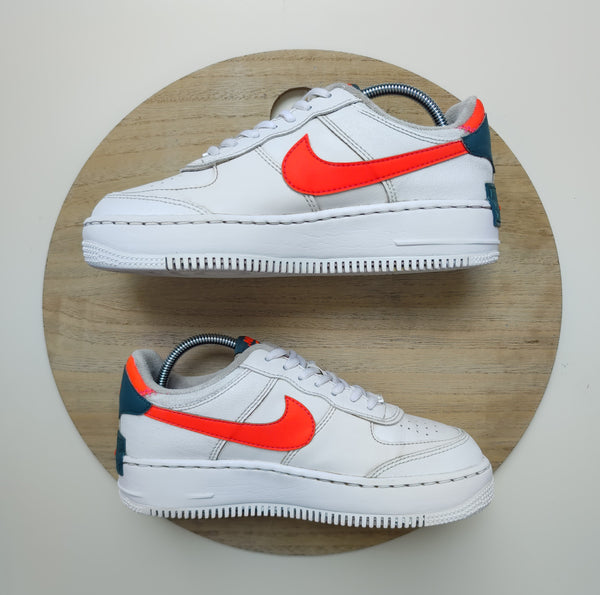Nike Air Force One Shadow White Solar Red T.37.5