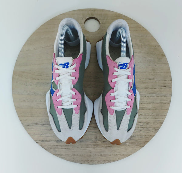 New Balance 327 White/Kaki/Pink/Blue T.37