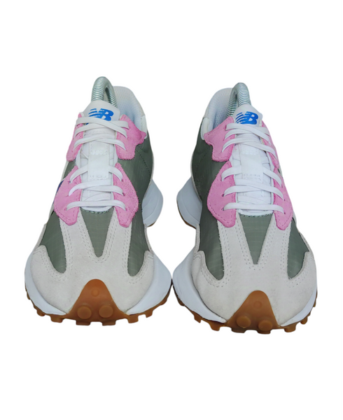 New Balance 327 White/Kaki/Pink/Blue T.37