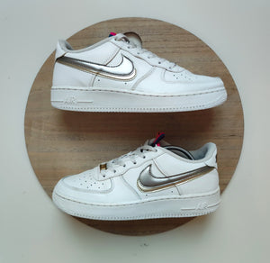 Nike Air Force One Low LV8 Double Swoosh White/Silver Gold T.39