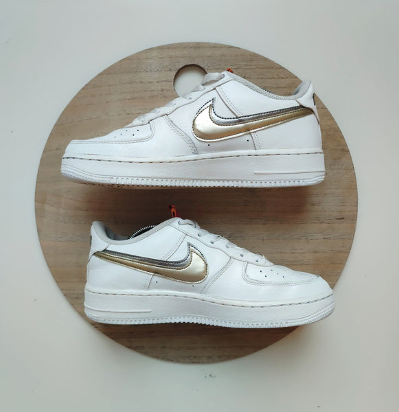 Nike Air Force One Low LV8 Double Swoosh White/Silver Gold T.39