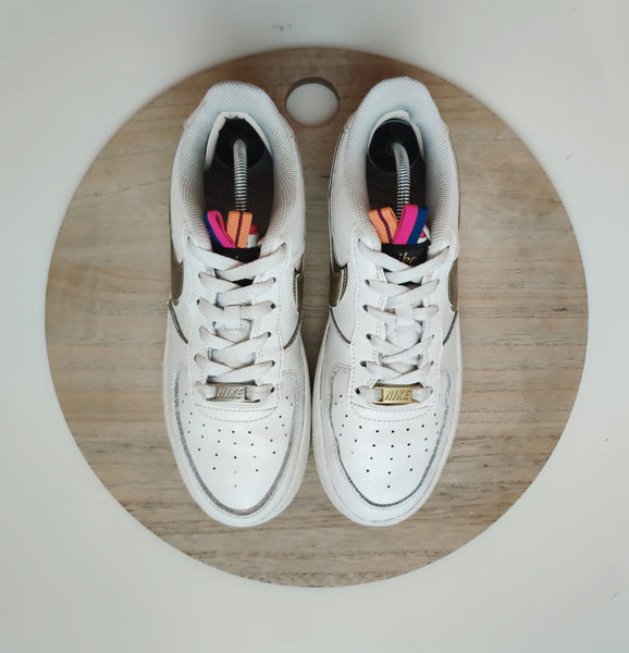 Nike Air Force One Low LV8 Double Swoosh White/Silver Gold T.39