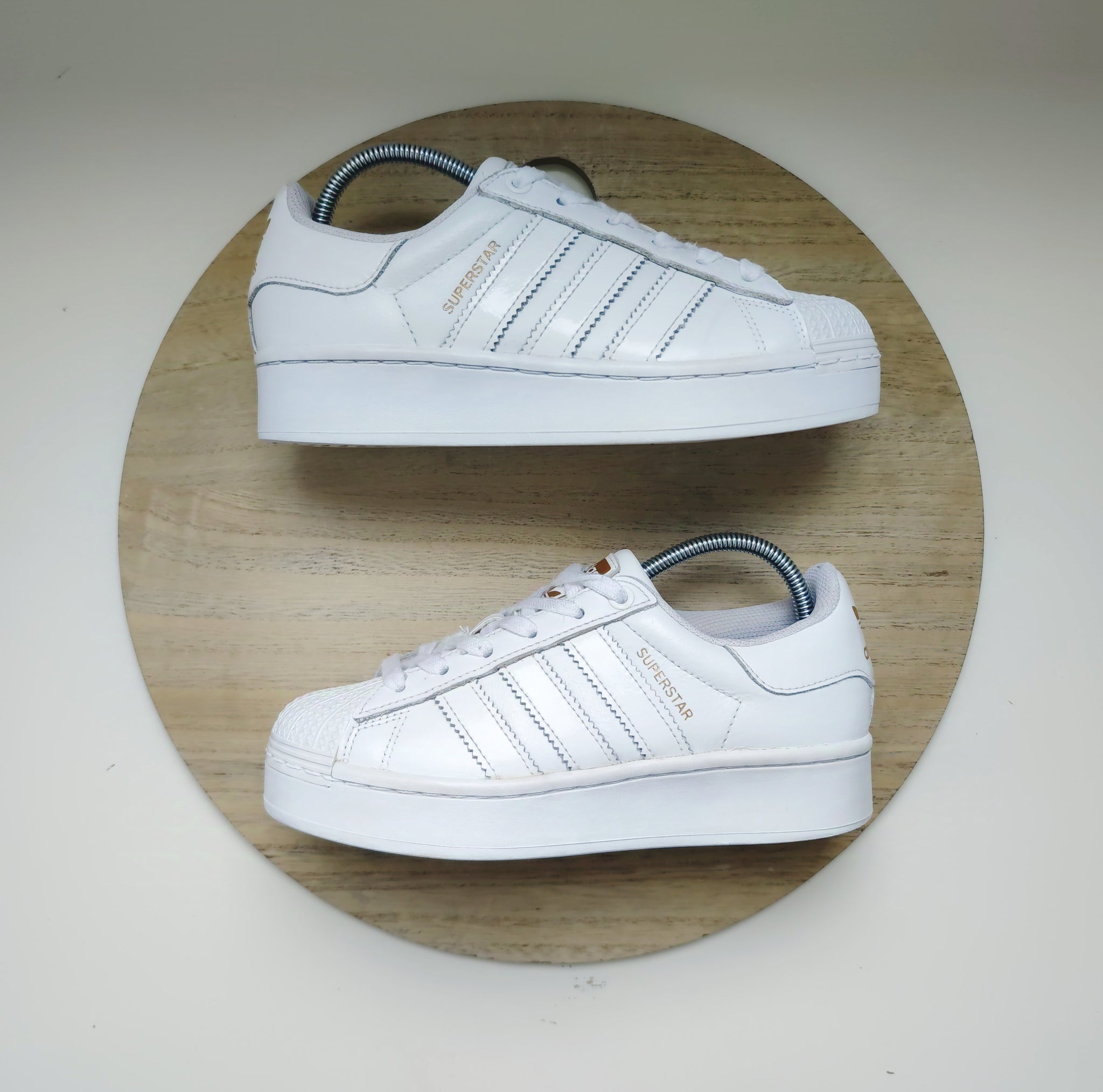 Adidas Superstar Bold Cloud White/Gold Metallic T.36