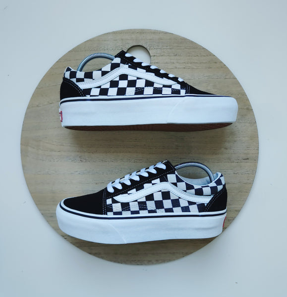 Vans Checkerboard Old Skool Platform Black/White T.37