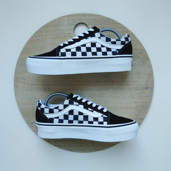 Vans Checkerboard Old Skool Platform Black/White T.37